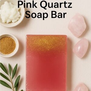 Pink Quartz Soap Bar – Gold-Dusted Vegan Glow